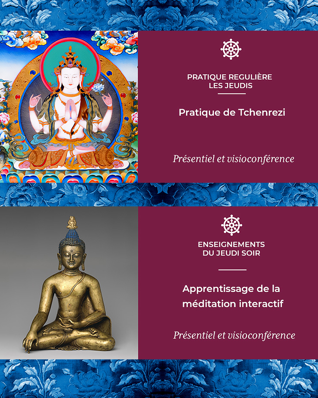 Visuel enseignement Tchenrezi / paramita sagesse transcendante
